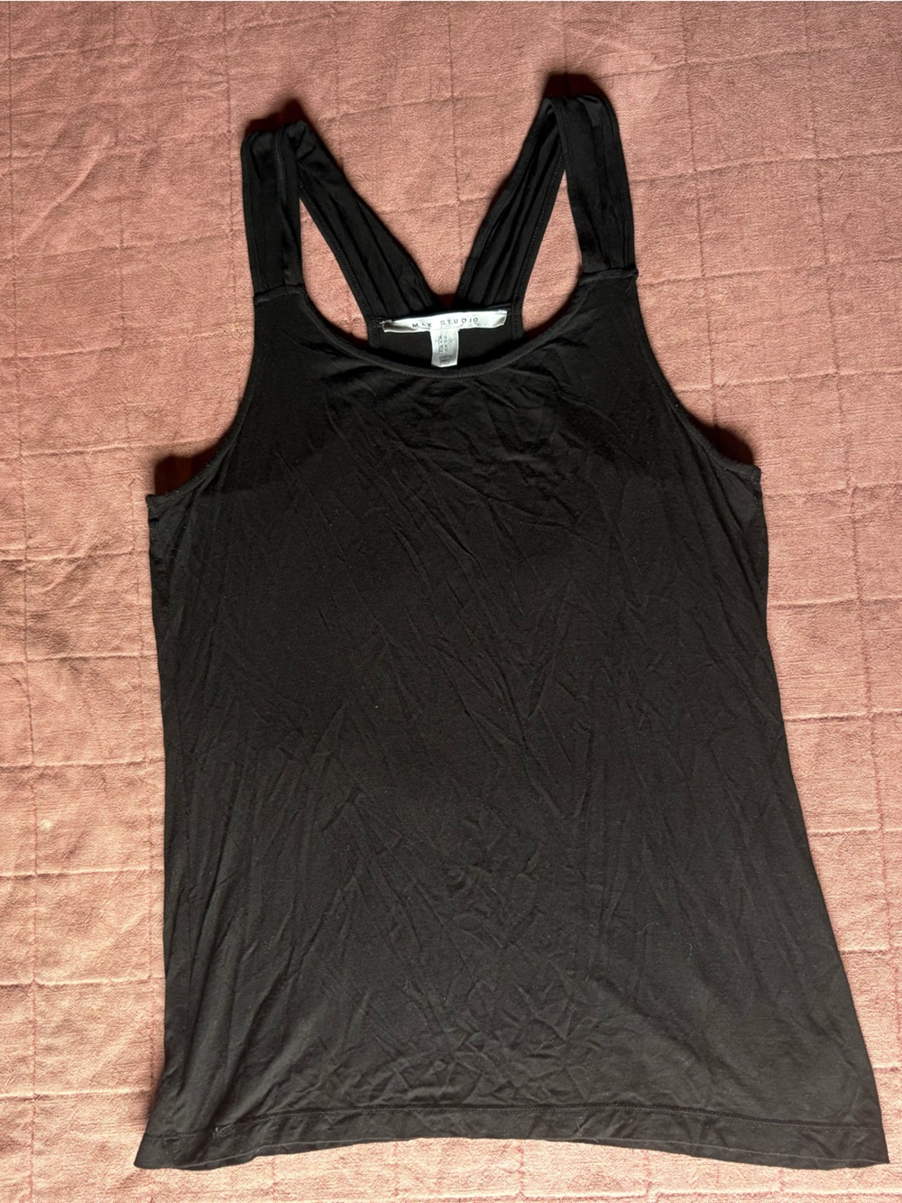 Max Studio Black Racerback Tank Top- Size Medium- Minimalist Tank - Picture 3 of 11